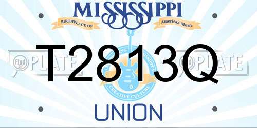 T2813Q Mississippi License Plate