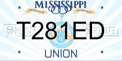 T281ED Mississippi License Plate