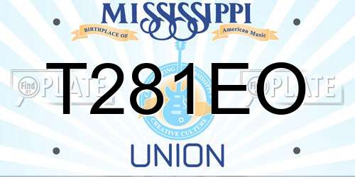 T281EO Mississippi License Plate