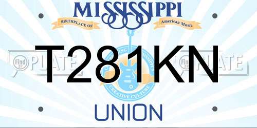 T281KN Mississippi License Plate