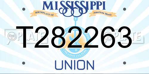T282263 Mississippi License Plate