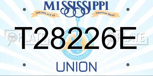 T28226E Mississippi License Plate