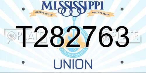 T282763 Mississippi License Plate