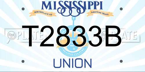 T2833B Mississippi License Plate
