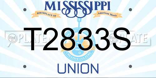 T2833S Mississippi License Plate