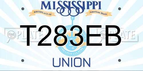 T283EB Mississippi License Plate