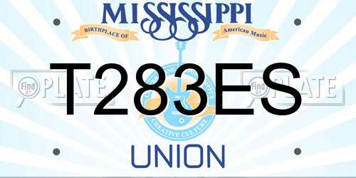 T283ES Mississippi License Plate