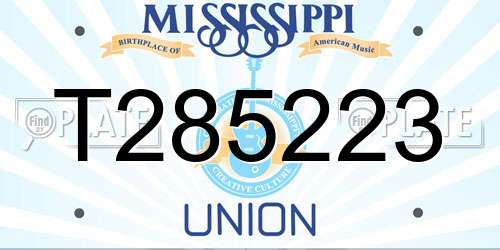 T285223 Mississippi License Plate
