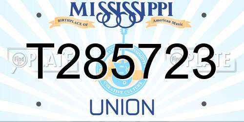 T285723 Mississippi License Plate