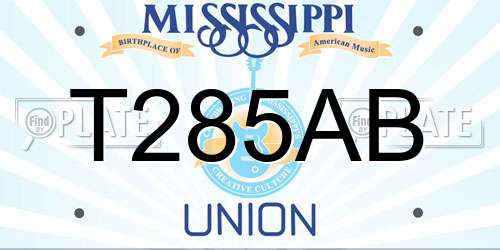 T285AB Mississippi License Plate