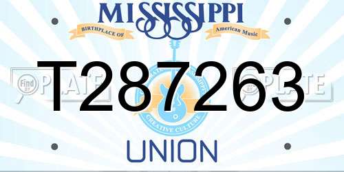 T287263 Mississippi License Plate