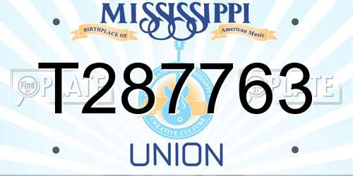 T287763 Mississippi License Plate