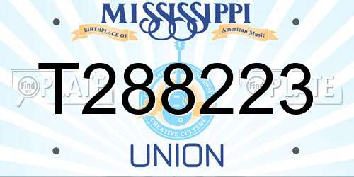 T288223 Mississippi License Plate