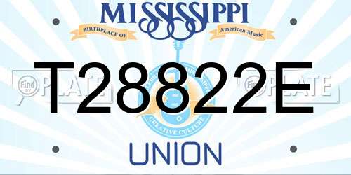 T28822E Mississippi License Plate
