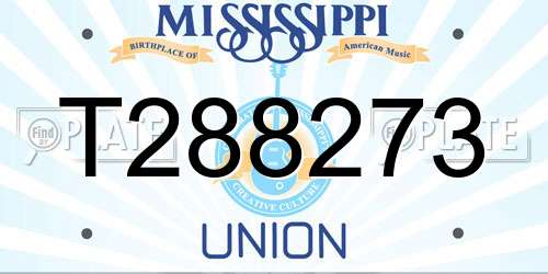 T288273 Mississippi License Plate