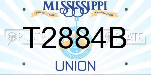 T2884B Mississippi License Plate