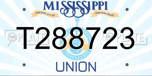 T288723 Mississippi License Plate