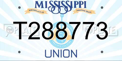 T288773 Mississippi License Plate