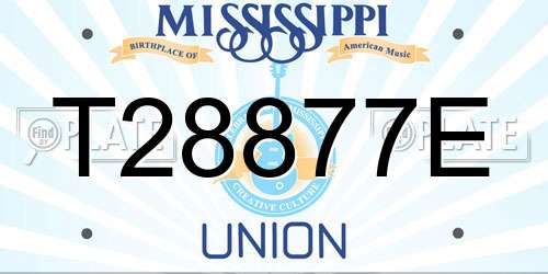 T28877E Mississippi License Plate