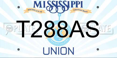 T288AS Mississippi License Plate