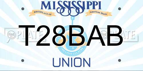 T28BAB Mississippi License Plate