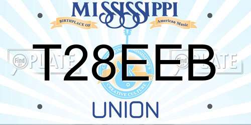T28EEB Mississippi License Plate