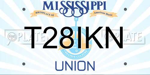 T28IKN Mississippi License Plate