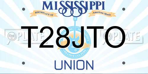 T28JTO Mississippi License Plate