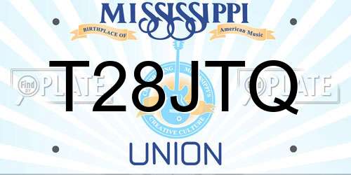 T28JTQ Mississippi License Plate