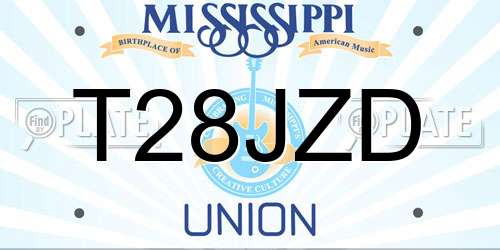 T28JZD Mississippi License Plate