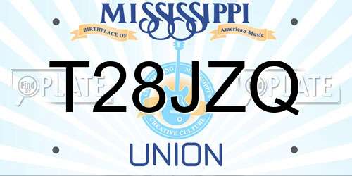 T28JZQ Mississippi License Plate