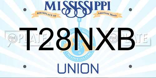 T28NXB Mississippi License Plate