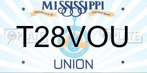 T28VOU Mississippi License Plate