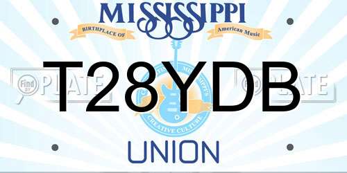 T28YDB Mississippi License Plate