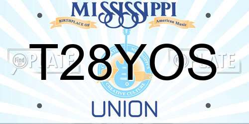 T28YOS Mississippi License Plate