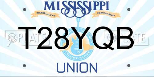 T28YQB Mississippi License Plate