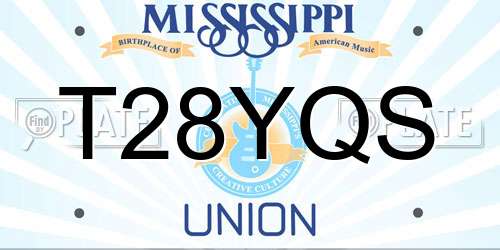 T28YQS Mississippi License Plate