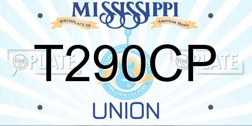 T290CP Mississippi License Plate