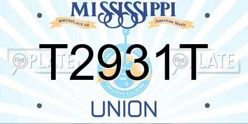 T2931T Mississippi License Plate