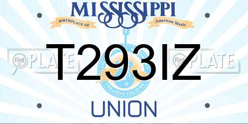T293IZ Mississippi License Plate