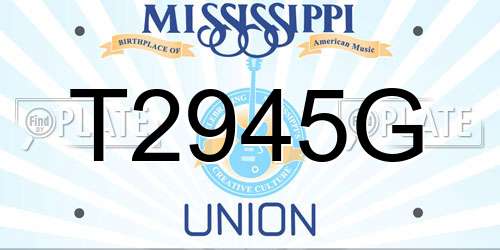 T2945G Mississippi License Plate
