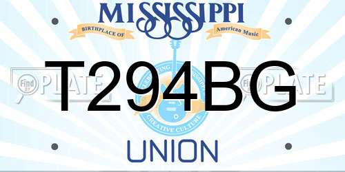 T294BG Mississippi License Plate