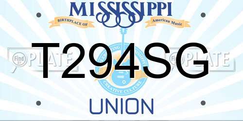 T294SG Mississippi License Plate
