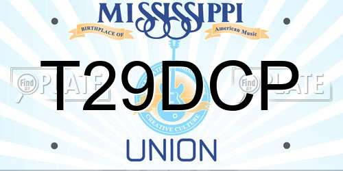 T29DCP Mississippi License Plate