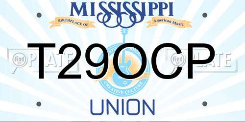 T29OCP Mississippi License Plate