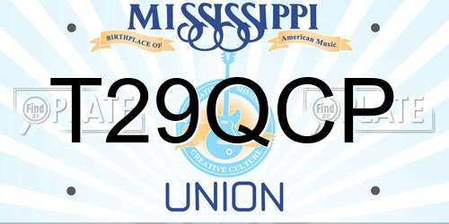 T29QCP Mississippi License Plate
