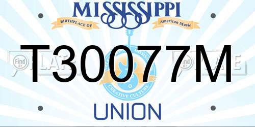 T30077M Mississippi License Plate