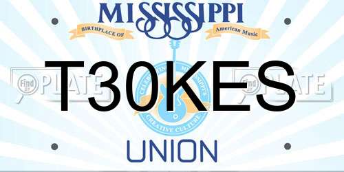 T30KES Mississippi License Plate