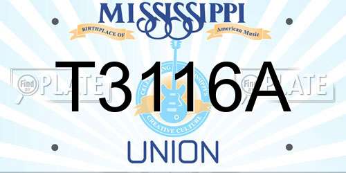 T3116A Mississippi License Plate