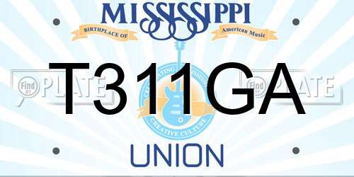 T311GA Mississippi License Plate
